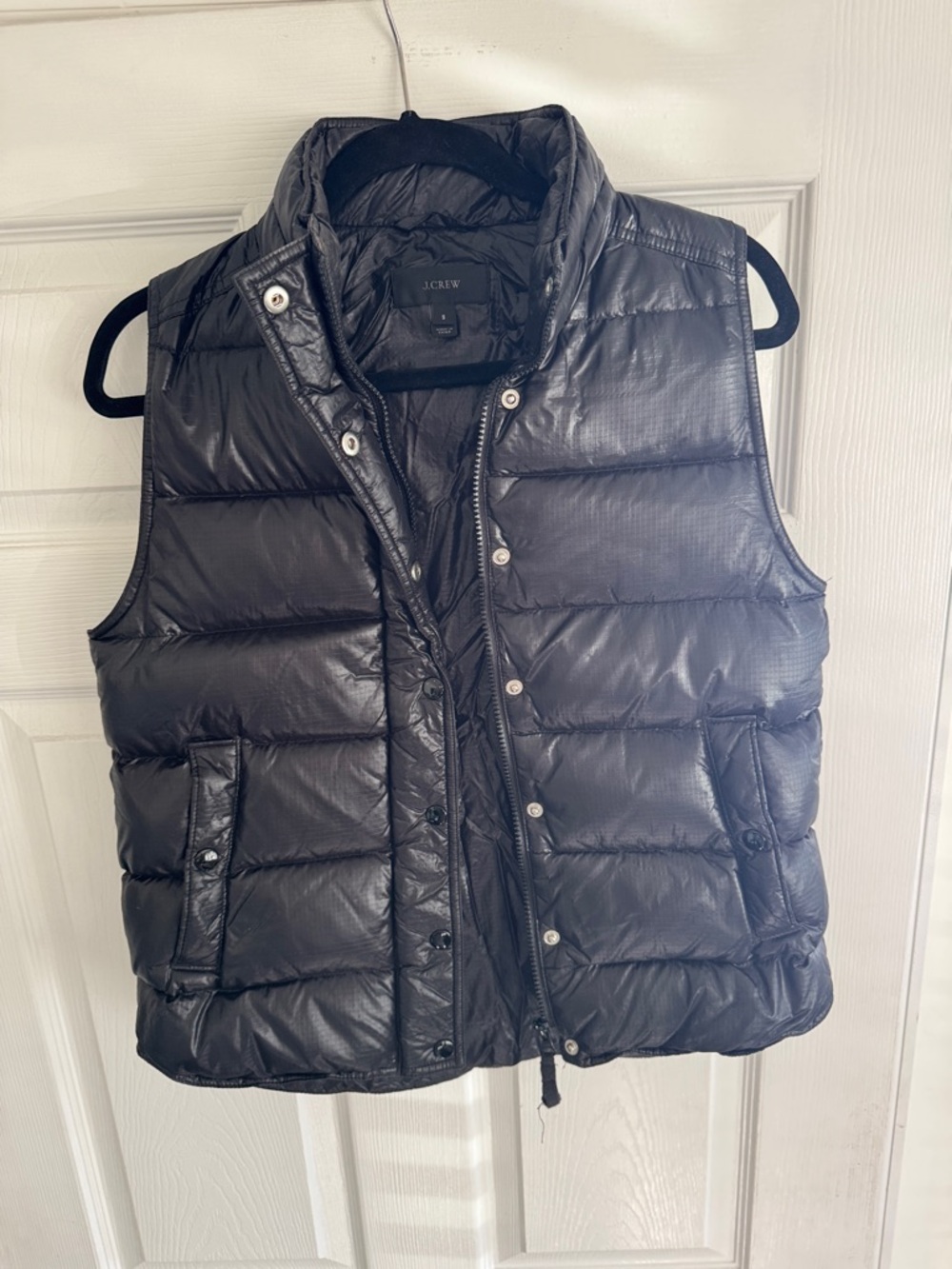 J. Crew Black Quilted Down-Style Puffer Vest